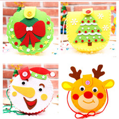 Christmas decorative gift bag, children's creative DIY handmade material bag, non-woven cartoon backpack