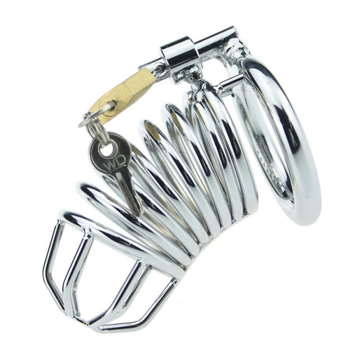 Sex Toy Outing Men's Metal Chastity Lock Rehabilitation Tool Stainless Steel CB Penis Lock Birdcage Adult Toy