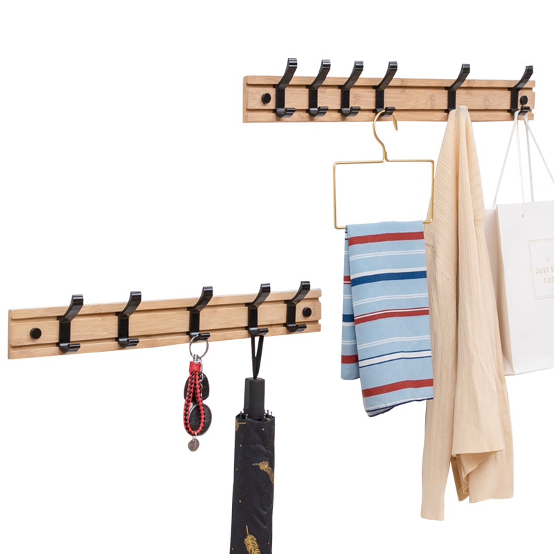 Estilo explosivo transfronterizo europeo y americano, gancho extraíble, estante de madera maciza para pared, gancho para ropa de doble fila para sala de estar, gancho para dormitorio creativo