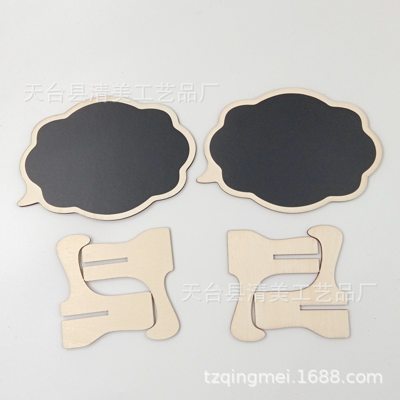 Pizarra pequeña tridimensional en ángulo recto en forma de nube Pizarra pequeña de madera de bricolaje 10 por paquete