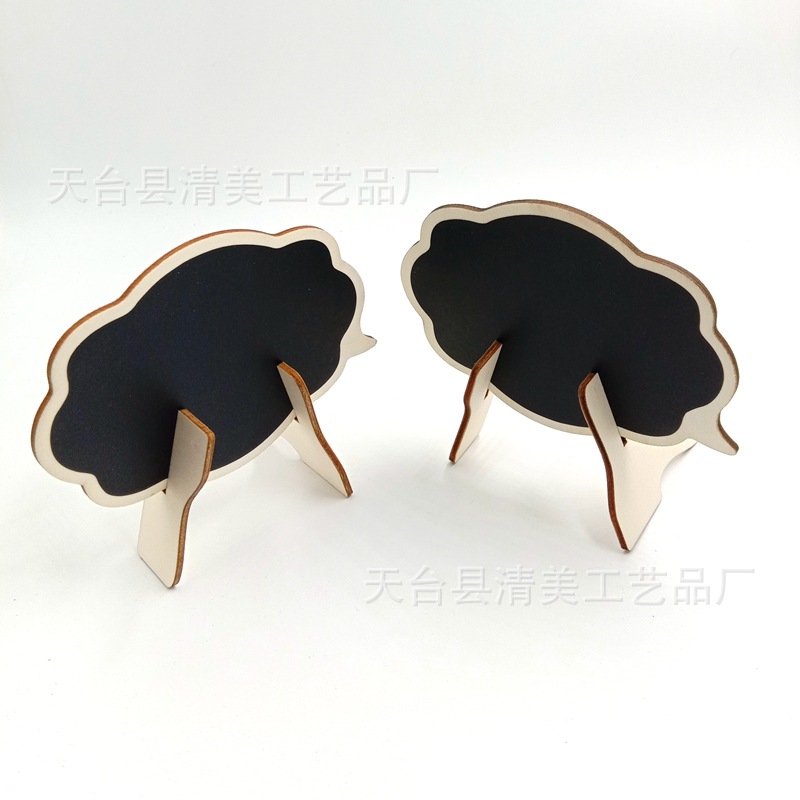 Pizarra pequeña tridimensional en ángulo recto en forma de nube Pizarra pequeña de madera de bricolaje 10 por paquete