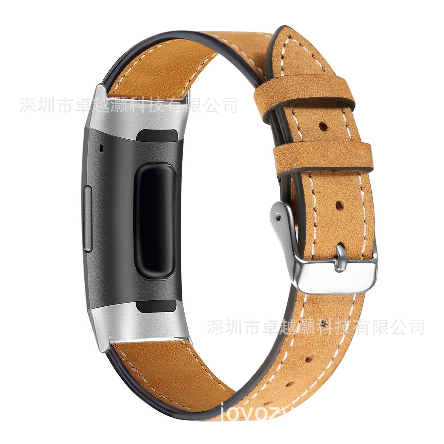 Para Fitbit charge3 reloj primera capa de cuero vaca reemplazo Correa muñeca charge3 cinturón