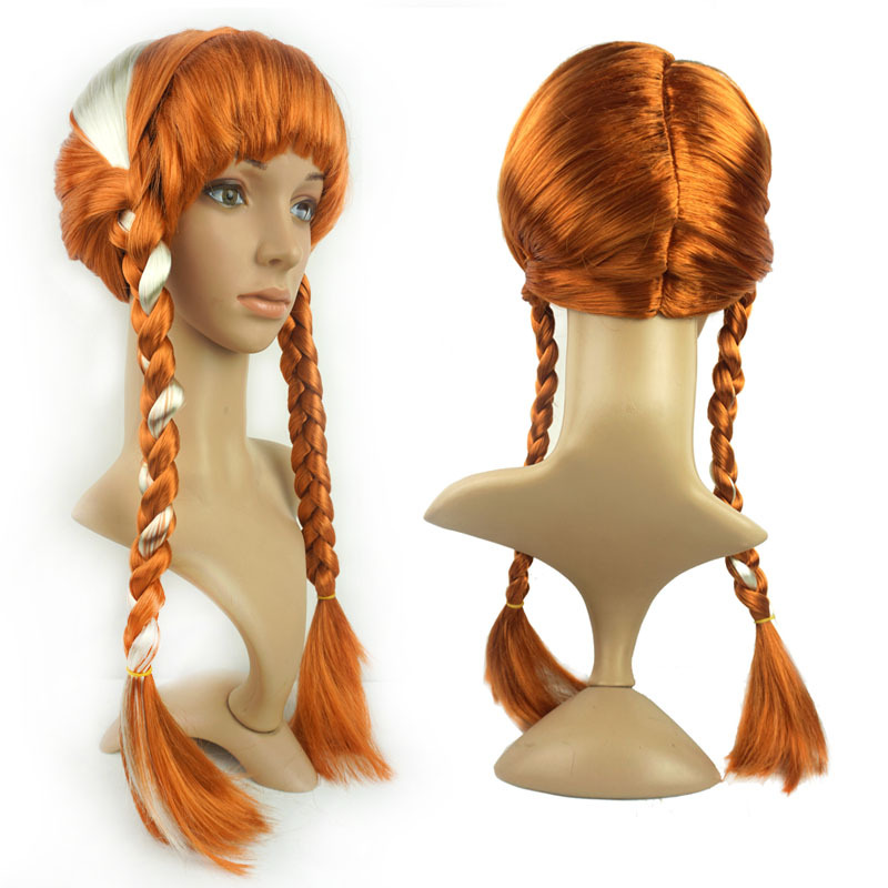 Hielo y nieve vestir Aisha peluca Anna Qiyuan juego de rol apoyos hermanas tocado solo trenza doble trenza gruesa