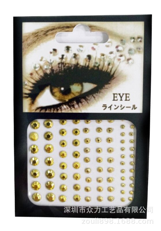 Popular 81 tabletas con pegamento DIY ceja ojo pegatinas frente cara rhinestone pegatinas Adhesivo acrílico rhinestone