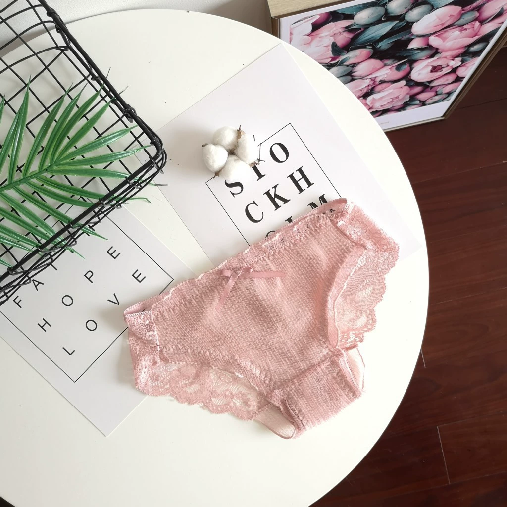 Кружевные трусы низкой талии (COTTON SWEETRN), кружевное елочное, 90% полиамид 10% эластан, M–L