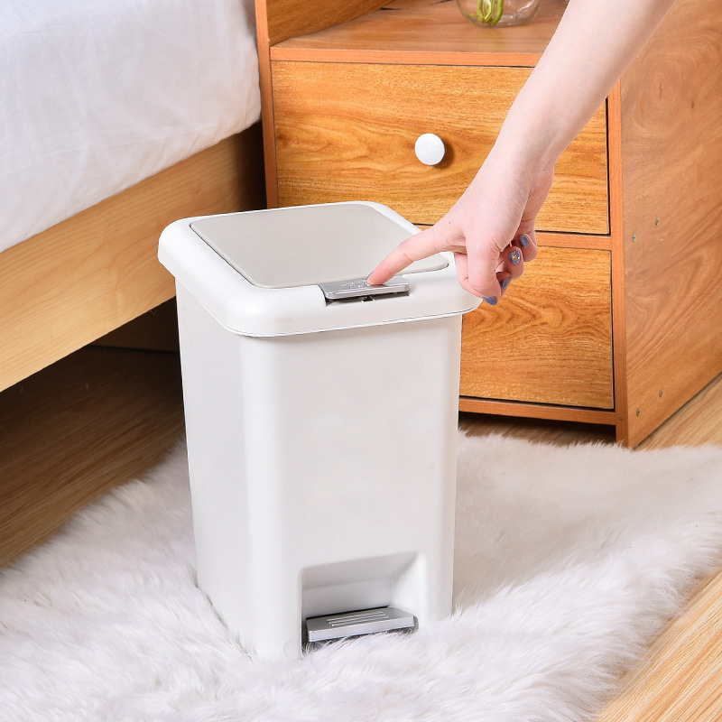 Household Double Opening Press Pedal Trash Bin Kitchen Bedroom Slow Down Silent Odor-proof Storage Bucket Living Room Odor-proof Waste Bin Household Double Opening Press Pedal Trash Bin Kitchen Bedroom Slow Down Silent Odor-proof Storage Bucket Living Room Odor-proof Waste Bin