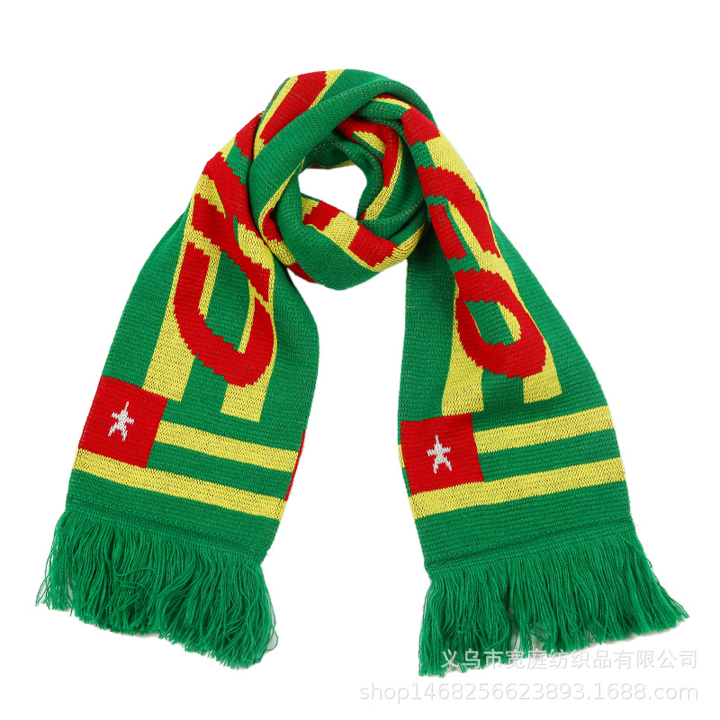 厂家直销冬季加厚加长款保暖围巾专业定制时尚潮流世界杯球迷围巾