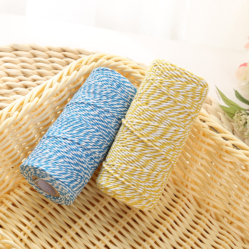 彩色棉绳双色线装饰包粽子棉线 彩色捆绑棉绳圣诞节日2mm双色棉绳