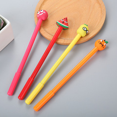 Creative Fruit Neutral Pen, Korean Black Exam Water-Based Pen, Cartoon Learning Stationery Office Supplies Signature Pen