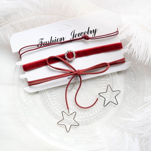European and American cross-border fashion accessories short sweater chain choker choker necklace 3-piece set wholesale stock