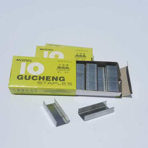 10# galvanized environmentally friendly anti-rust staples high quality strong penetrating staples stationery wholesale 1000 pieces/box