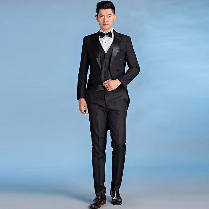 New Men's Command Costume Tuxedo Suit Performance Host Suit Chorus Adult Performance Costume