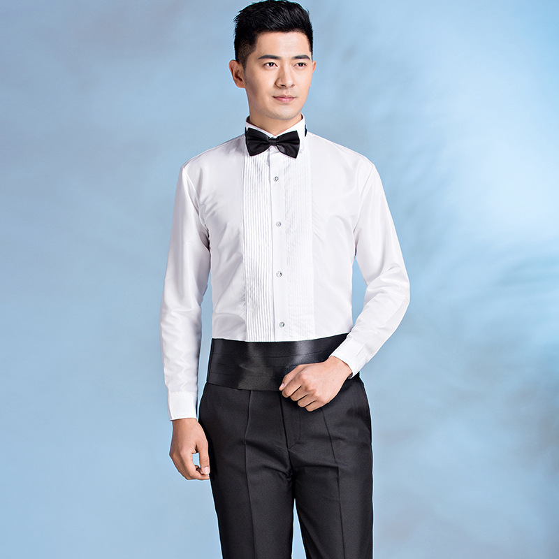 New Long-Sleeved Men's Chorus Performance Shirt, Business Adult Stage Performance Clothing, Gentleman Style Slim Fit