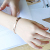 Golden women's bracelet for beloved stainless steel, accessory, Korean style, pink gold, wholesale