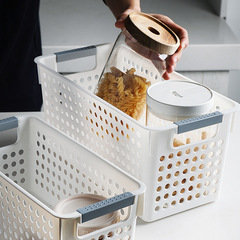 Storage basket rectangular white miscellaneous cabinet built-in storage sorting basket storage desktop snack storage box