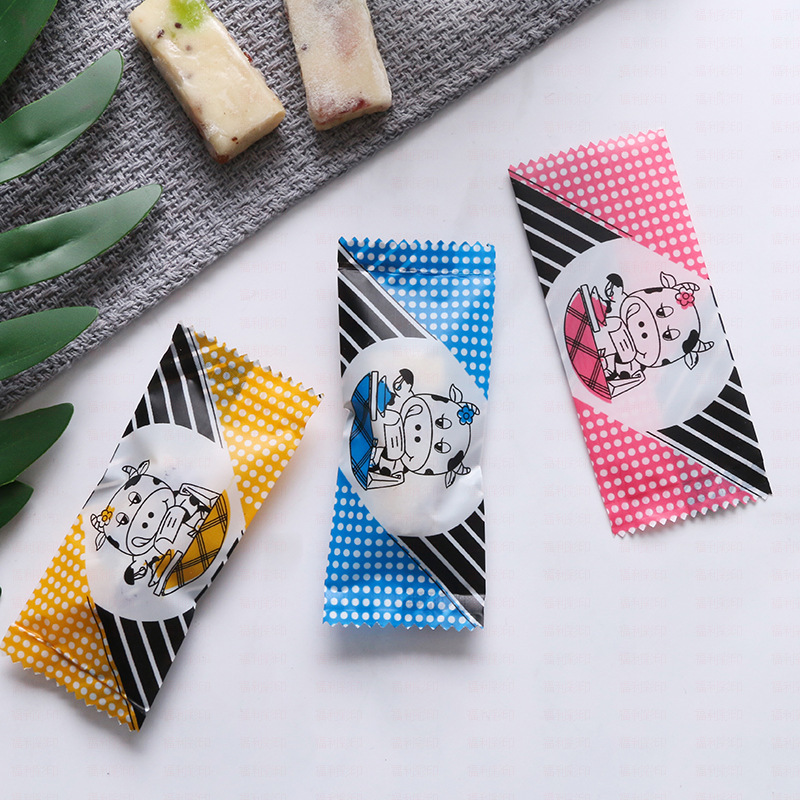 Directo de fábrica de embalaje para hornear turrón de embalaje de la leche del caramelo bolsa de embalaje interior máquina de plástico bolsa de sellado 200 Unids/pieza