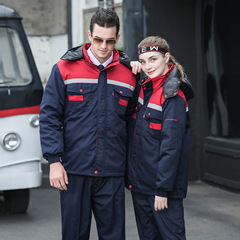 Labor protection work clothes, factory clothes, work clothes, cotton clothes, hooded thickened warm and cold-proof clothes, workshop security cotton clothes, work clothes, winter