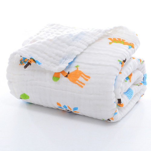 【】Infant pure cotton bath towel six-layer gauze baby quilt newborn baby quilt children's seersucker towel quilt