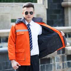 3D Padded Winter Reflective Work Jacket, Thick Warm Insulated Coverall for Factory and Workshop