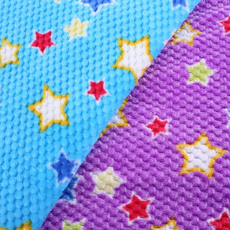 双面贝贝绒面料 立体印花抽条双面睡衣冬装面料法兰绒厂家供应