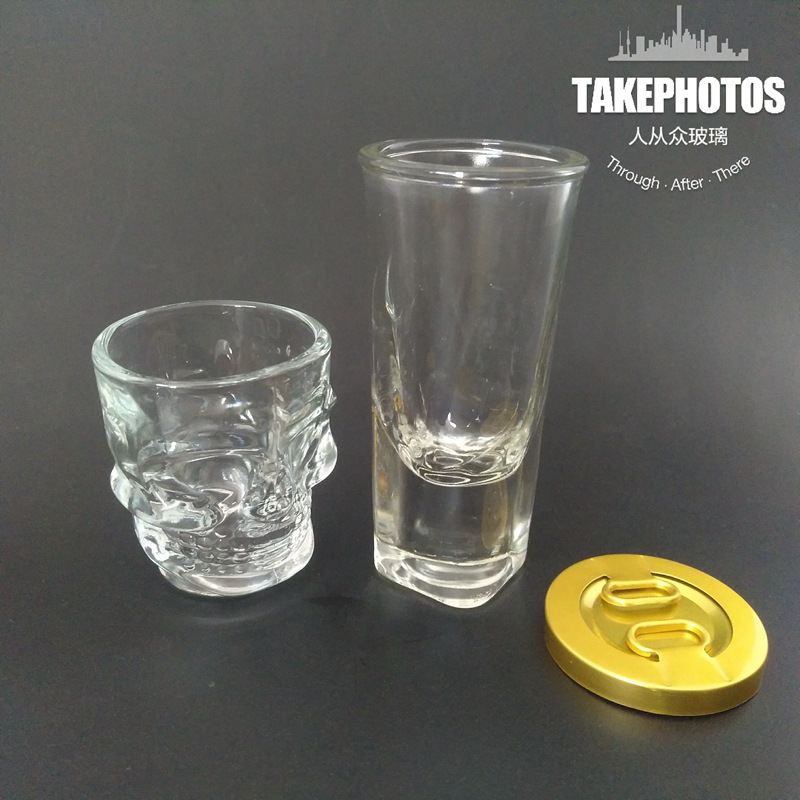 一两烈酒杯透明方圆玻璃小口杯 50ml白酒品鉴酒密封赠礼品玻璃杯