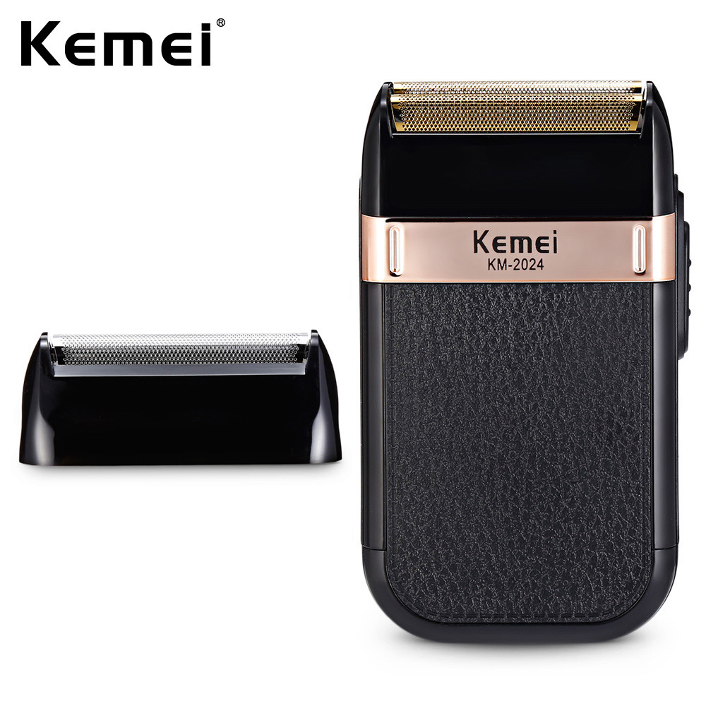 KM-2024 Komei nuevo USB carga alternativo doble red de afeitar de oro y plata cuchillo neto de lavado de cuerpo completo