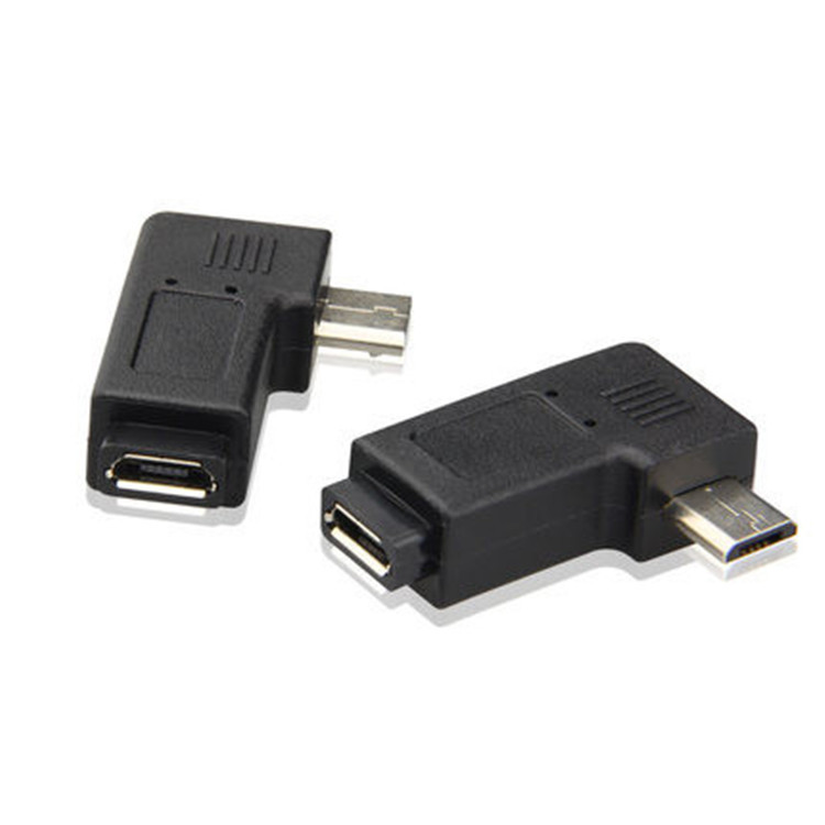 甬威 micro USB公对micro USB母90度转接线转换头转弯头