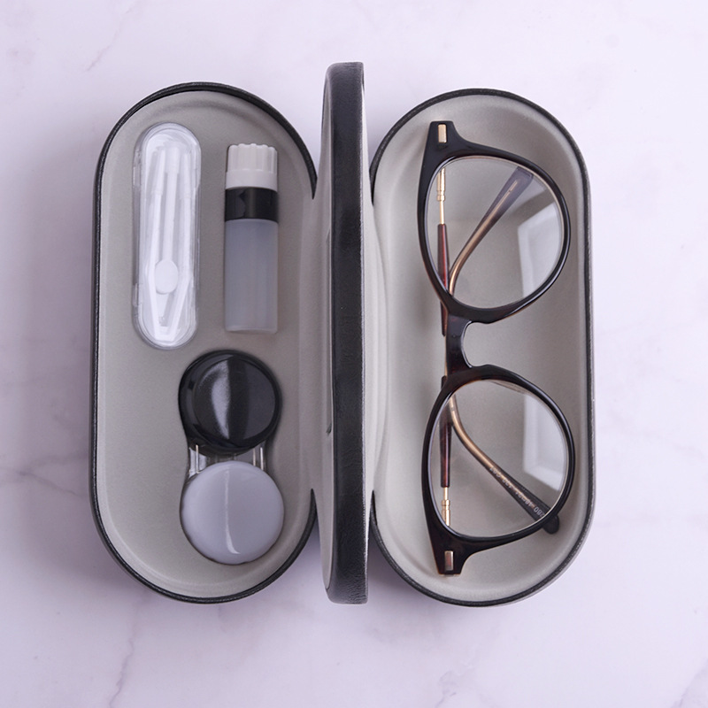 Double-Layer Dual-Purpose Glasses Case, Hot-Selling Handmade Contact Lens Case, Beauty Lens Companion Case, Frame Mirror Case Double-Layer Dual-Purpose Glasses Case, Hot-Selling Handmade Contact Lens Case, Beauty Lens Companion Case, Frame Mirror Case