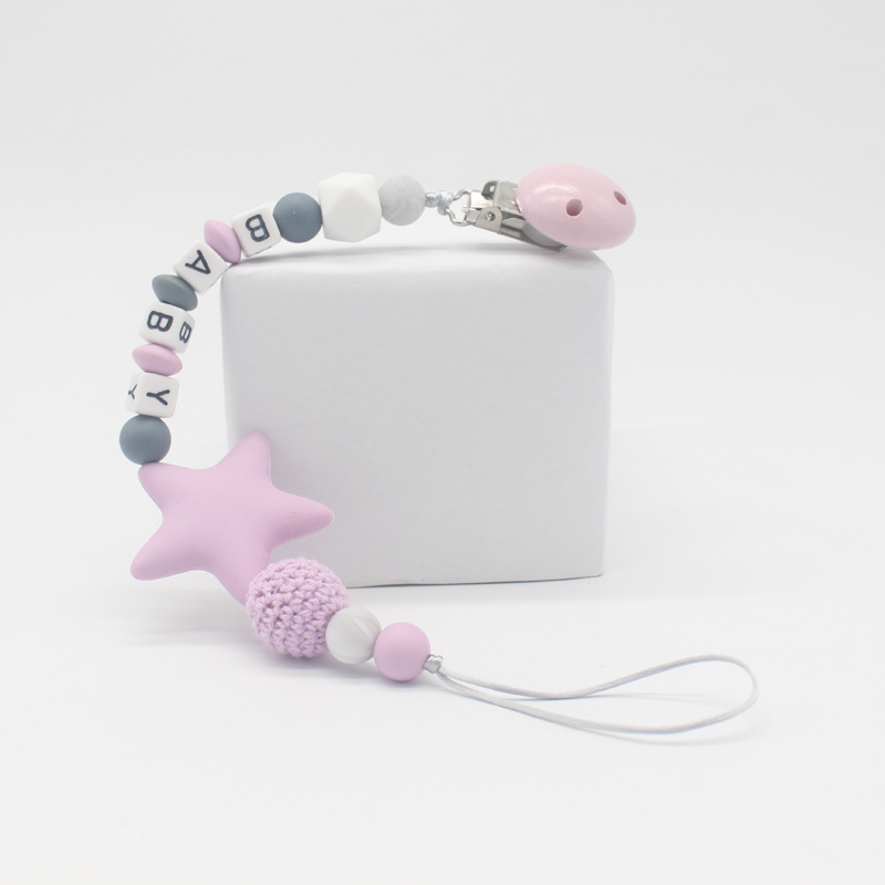 INS popular cadena de chupete suministros para bebés clip de chupete de silicona Amazon cadena anti-caída cadena anti-pérdida