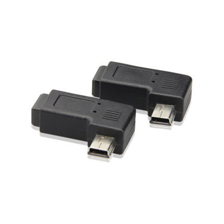 甬威 Mini USB公对mini USB母90度弯头转接线转换转弯头