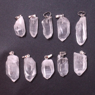 irregular transparent white crystal Pendant with different length irregular Clear Quartz Pendant