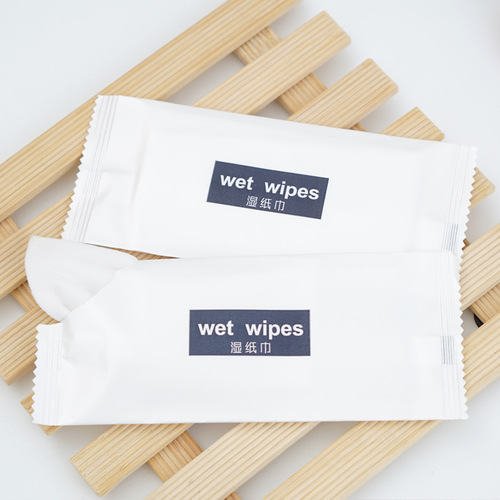 Aviation wet wipes, individually packed wet wipes, disposable non-woven hotel takeaway wipes, small pack of business wipes