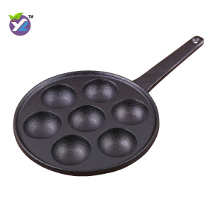 Household Commercial Cast Iron Large Size 5cm Octopus Pellet Pot Mold 7 Hole Cake Mold Universal for Induction Cooker