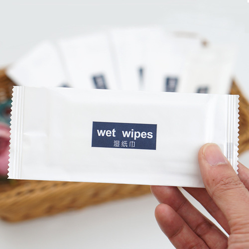 Aviation wet wipes, individually packed wet wipes, disposable non-woven hotel takeaway wipes, small pack of business wipes