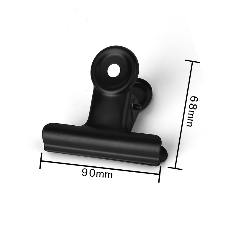 Clip de hierro de pintura clip de almacenamiento de oficina 22-90mm clip de metal negro Clip de sellado de cocina