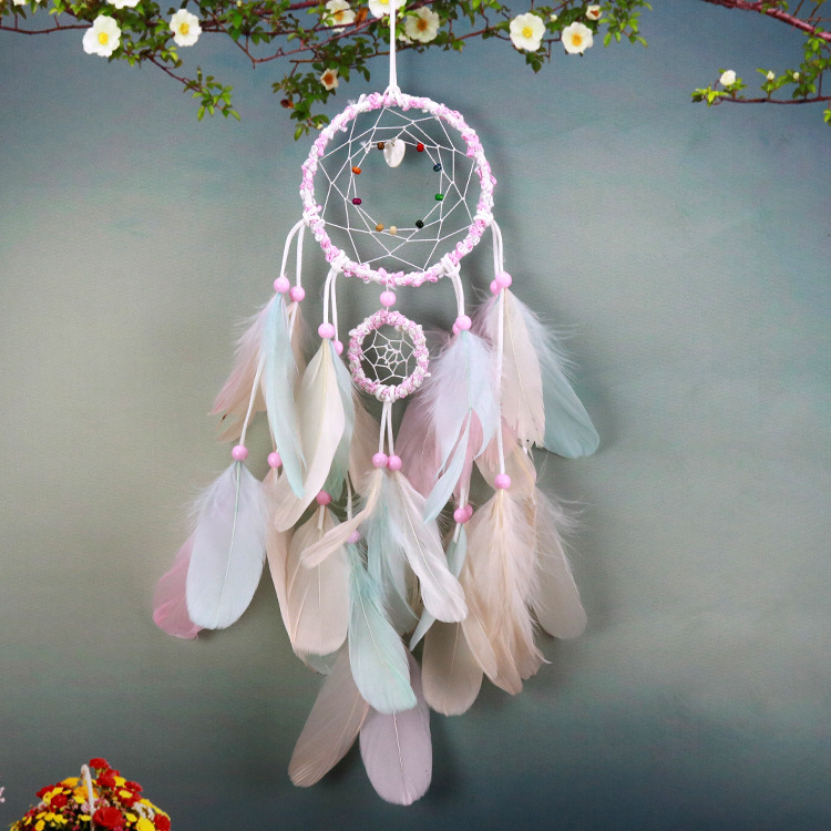 Dream Catcher Feather Wind Chimes Pendant ins Girl Heart Room Decoration Third Birthday Gift Car Hangers for Girls Dream Catcher Feather Wind Chimes Pendant ins Girl Heart Room Decoration Third Birthday Gift Car Hangers for Girls