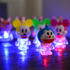 Small portable flashlight with lanyard, children's summer street stall toy, Doraemon Mickey Mouse cartoon toy