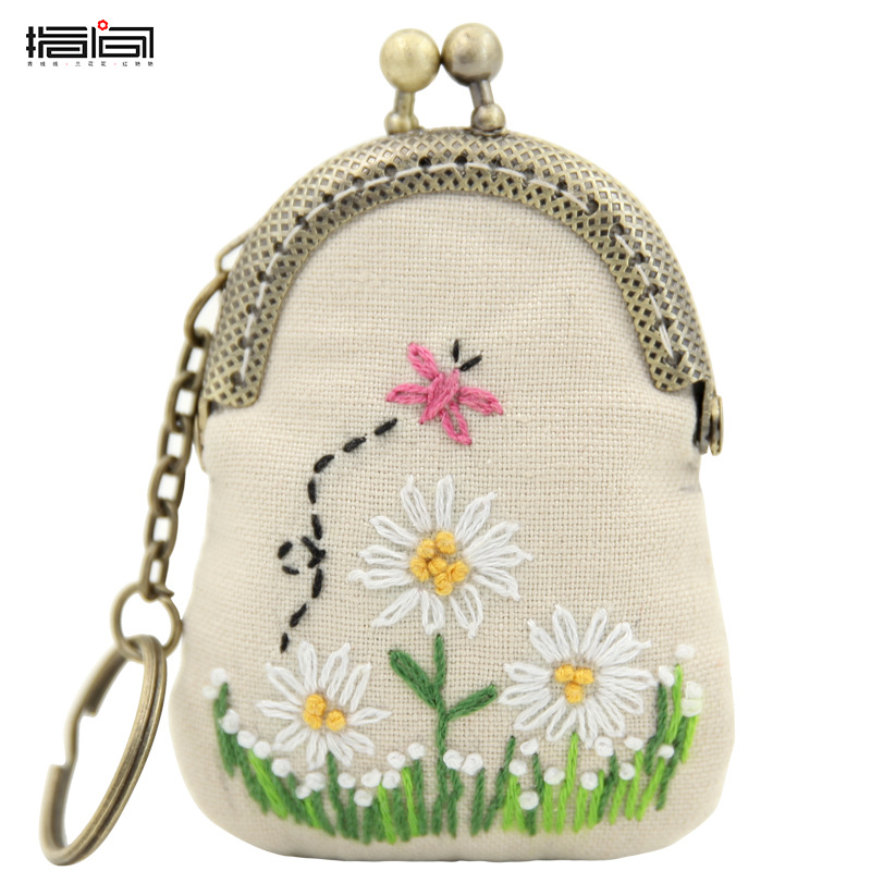 Jinhao collar hecho a mano DIY bordado boca Bolsa de Oro adornos creativo regalo femenino paño bordado kit suéter cadena