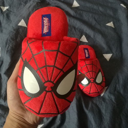 Children's Parent-Child Cotton Slippers Spider-Man Spring and Autumn Season Big Kids Baby Cute Home Warm Keeping Anti-Slip for Little Boys in Winter