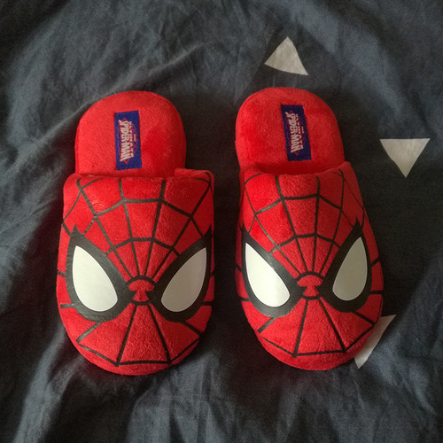 Children's Parent-Child Cotton Slippers Spider-Man Spring and Autumn Season Big Kids Baby Cute Home Warm Keeping Anti-Slip for Little Boys in Winter