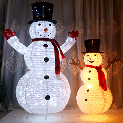 Christmas decoration, extendable iron Christmas snowman, glowing large snowman display, shopping mall scene decoration prop