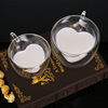 Direct selling transparent glass flower cup double -layer insulation tea cup heat -resistant cocktocks coffee cup