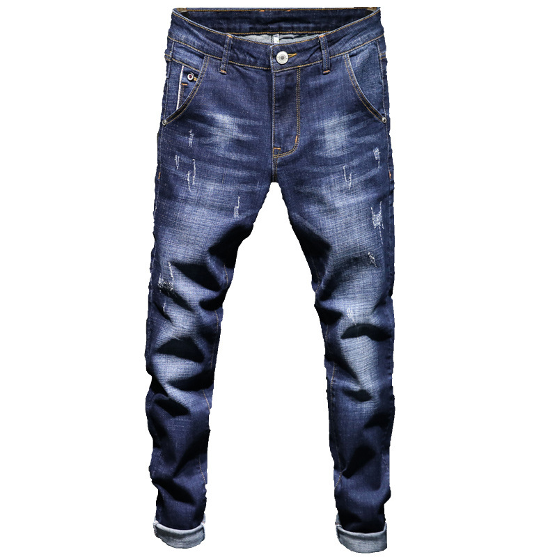 Men's jeans casual men's elastic slim fit spring and autumn pants_voghion.com