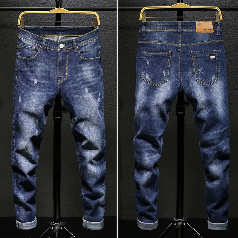 Men's jeans casual men's elastic slim fit spring and autumn pants_voghion.com
