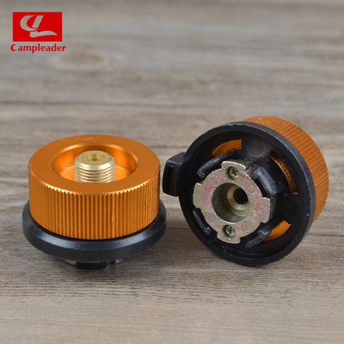 Outdoor stove round conversion head stove head converter adapter self-closing long gas tank golden conversion head