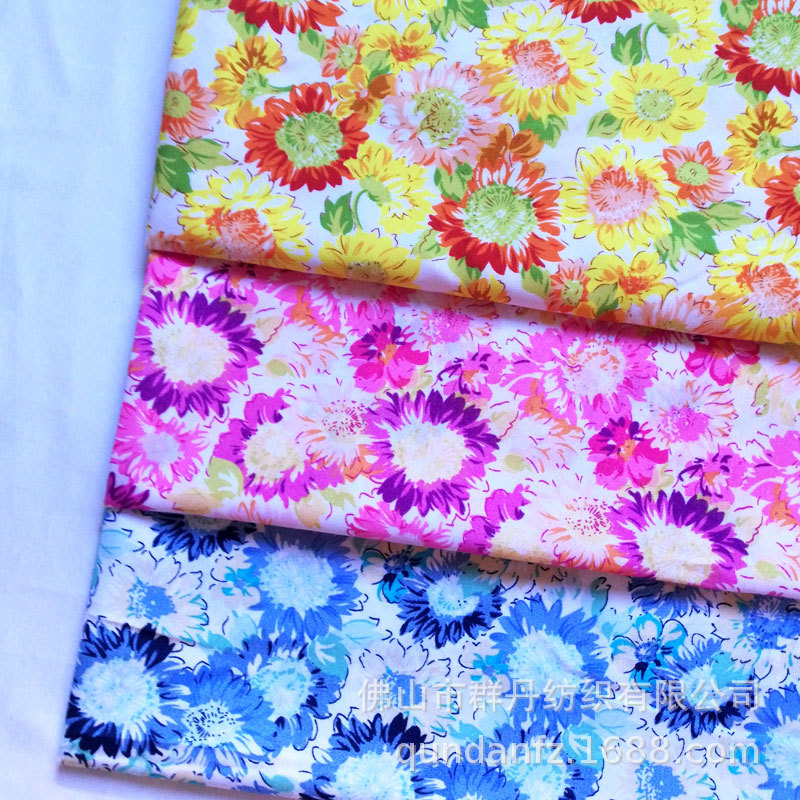 涤纶桃皮绒小清新小雏菊菊花布 服装箱包鞋材帽子玩具工艺品面料