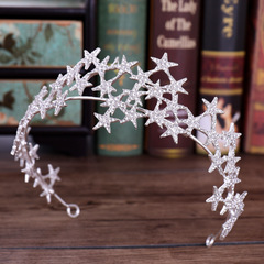 團銘皇冠熱銷國際站王冠發箍星星水鑽頭飾 婚紗配飾 新娘飾品髮飾