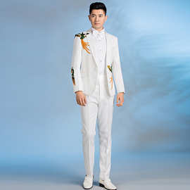 西服套装修身大合唱服装歌手主持人司仪演出服男士礼服修身西装