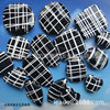 19-26mm Type white line black cutting oval flat beads oval alien painted paint bead black elliptical flat beads