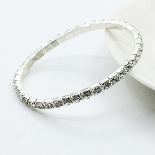 Korean style hand jewelry wholesale, full diamond single row elastic bracelet, sparkling intellectual star same style combination bracelet